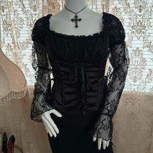 vintage gothic living dead souls lace blouse